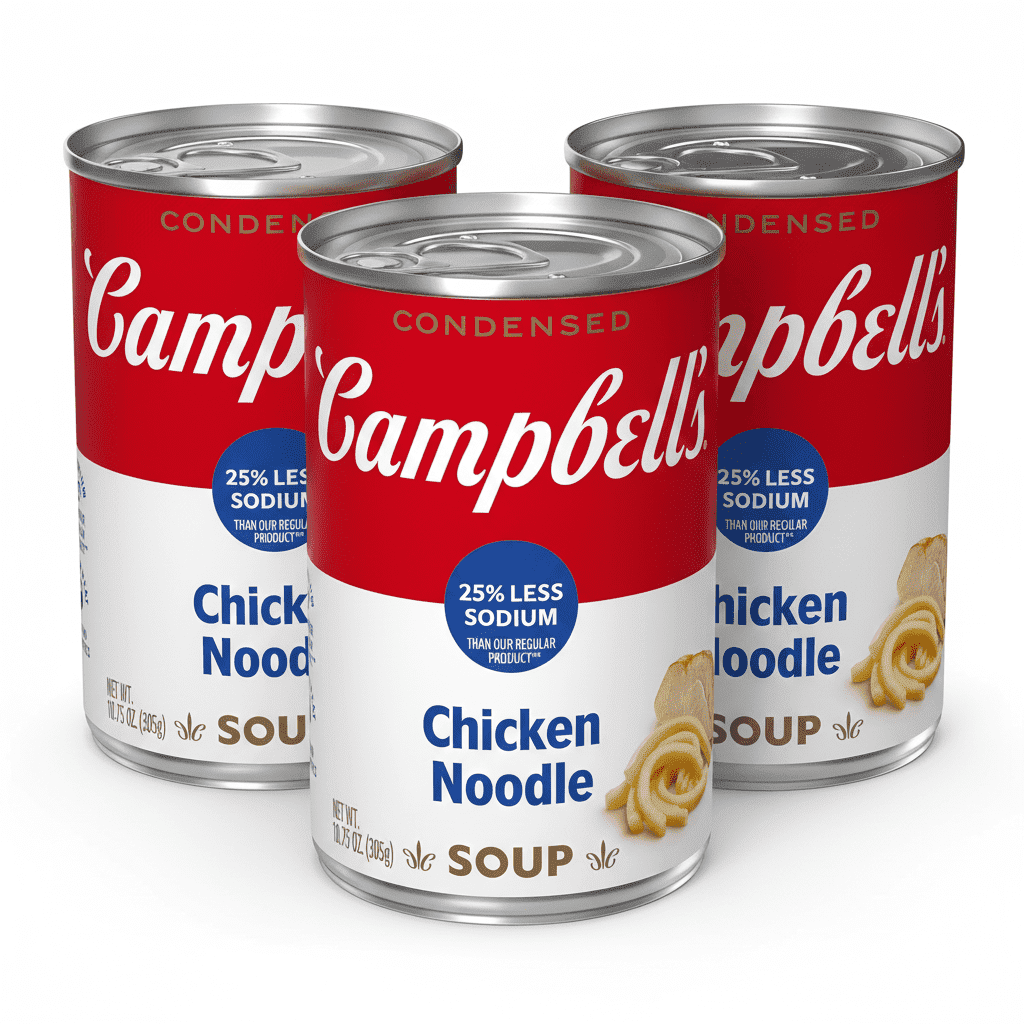 Campbell’s Condensed 25% Less Sodium Chicken Noodle Soup,10.75 oz (3 ...