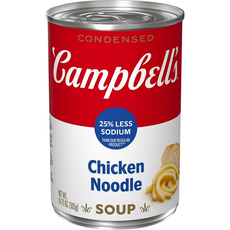 Campbell's Condensed Chicken Noodle Soup, 25% Less Sodium, 10.75