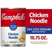 Campbell’s Condensed 25% Less Sodium Chicken Noodle Soup, 10.75 oz Can