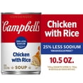 thumbnail image 1 of Campbell’s Condensed 25% Less Sodium Chicken and Rice Soup, 10.5 oz Can, 1 of 13