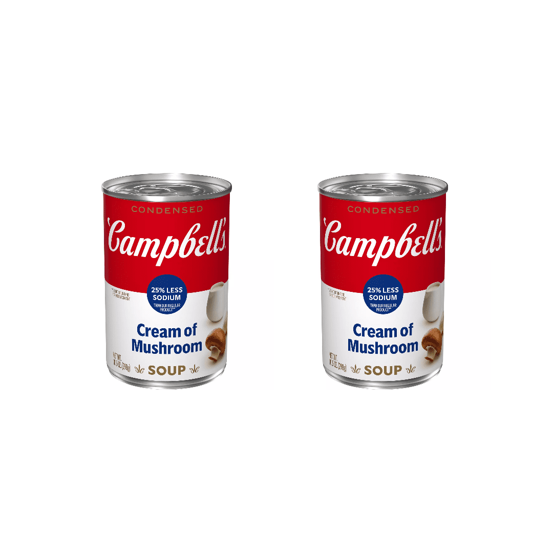 Campbell's Condensed 25% Less Sodium Cream of Mushroom Soup, 10.5 oz ...