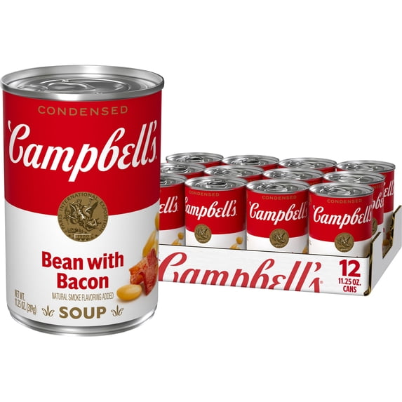(12 pack) Campbell's Condensed Bean with Bacon Soup, Natural Smoke Flavoring Added, 11.25 oz Can (12 Pack)