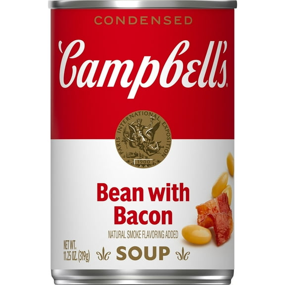 Campbell's Condensed Bean with Bacon Soup, Natural Smoke Flavoring Added, 11.25 oz Can (Pack of 6)