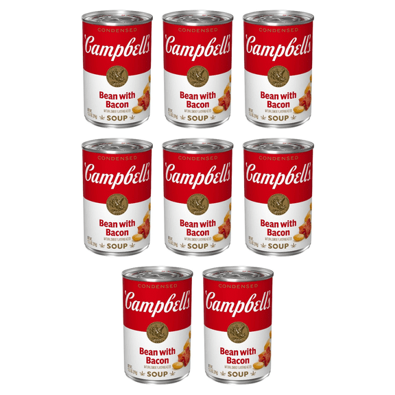 Campbell's Condensed Bean with Bacon Soup, Natural Smoke Flavoring Added, 11.25 oz Can (Pack of 8)