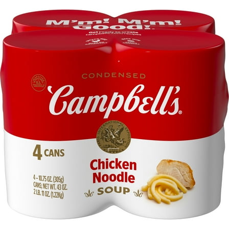 Campbell’s Condensed Chicken Noodle Soup, 10.75 oz Can (4 Pack)