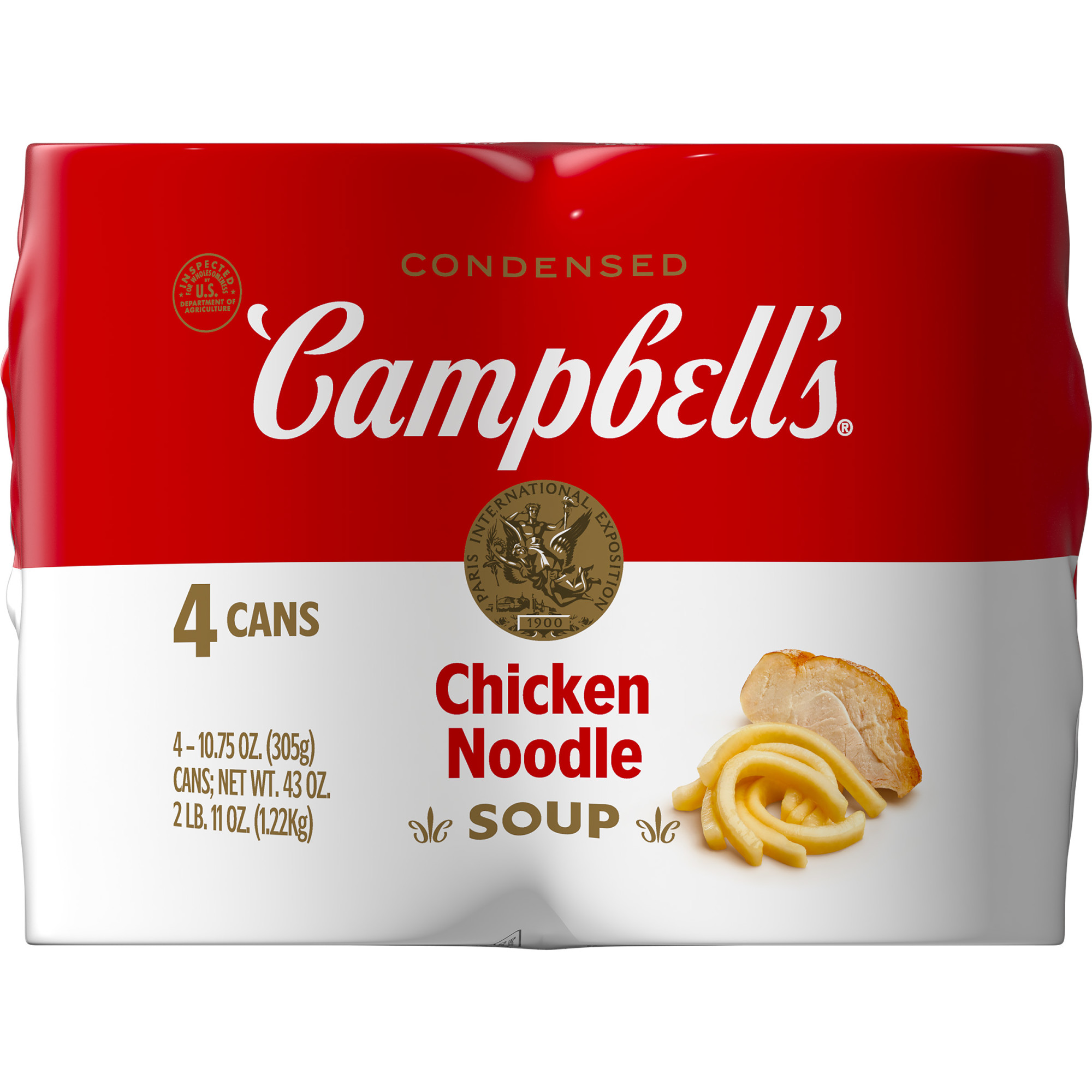 Campbell’s Condensed Chicken Noodle Soup, 10.75 oz Can, 4 Count - image 1 of 14