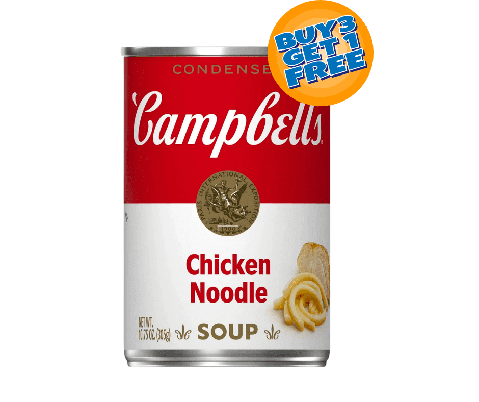 Campbells Condensed Chicken Noodle Soup, 10.75 oz Can (Buy 3 Get 1 Free)