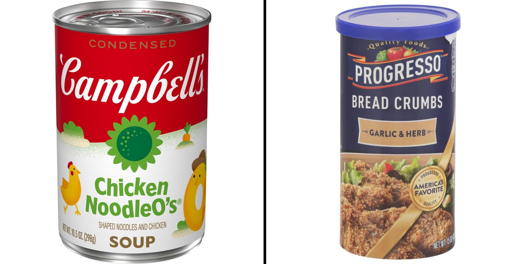 Campbell's Condensed Chicken NoodleO's Soup 10.5 oz & Progresso Garlic and Herb Bread Crumbs 15 oz