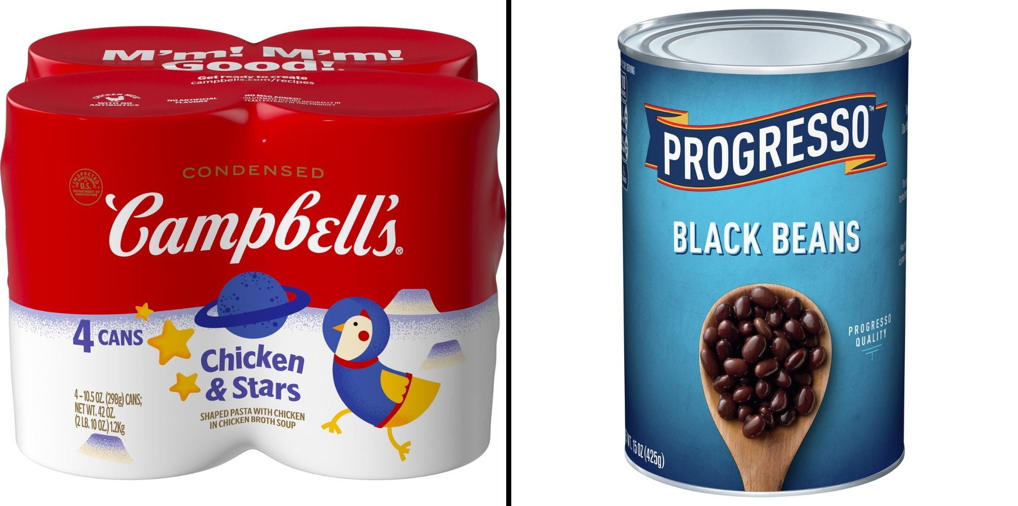 Campbell's Condensed Chicken & Stars Soup 4 pk & Progresso Black Beans 15 oz