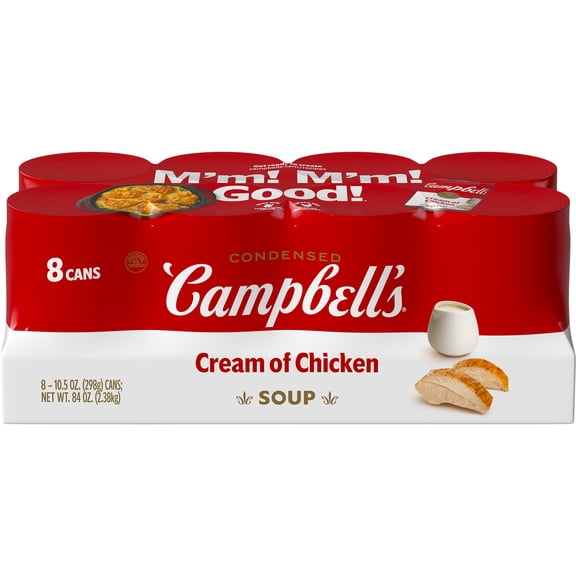 Campbell's Condensed Cream of Chicken Soup, 10.5 Ounce Cans (Pack of 8)