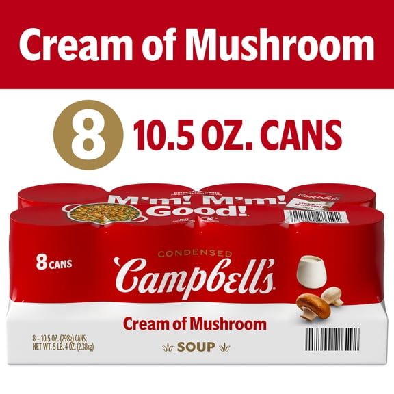 Campbell's Condensed Cream of Mushroom Soup, 10.5 oz Can (8 Pack)