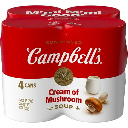Campbell's Condensed Cream of Mushroom Soup, 10.5 oz Can (4 Pack)