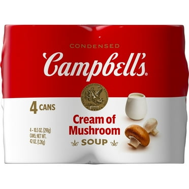 Campbell's Condensed Cream of Mushroom Soup, 10.5 oz Can, 4 Count