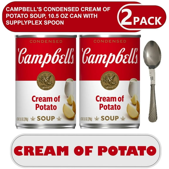 Campbell's Condensed Cream of Potato Soup, 10.5 oz Can With Supplyplex Spoon