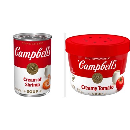 Campbell's Condensed Cream of Shrimp Soup 10.5 oz & Creamy Tomato Soup 15.4 oz