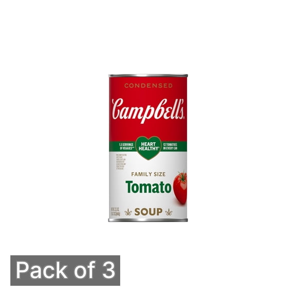 Campbell's Condensed Family Size Heart Healthy Tomato Soup 23.2 oz (Pack of 3)