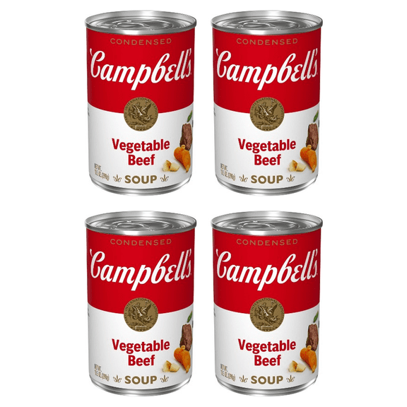 Campbell's Condensed Family Size Vegetable Beef Soup, 23 Ounce Can (Pack of 4)