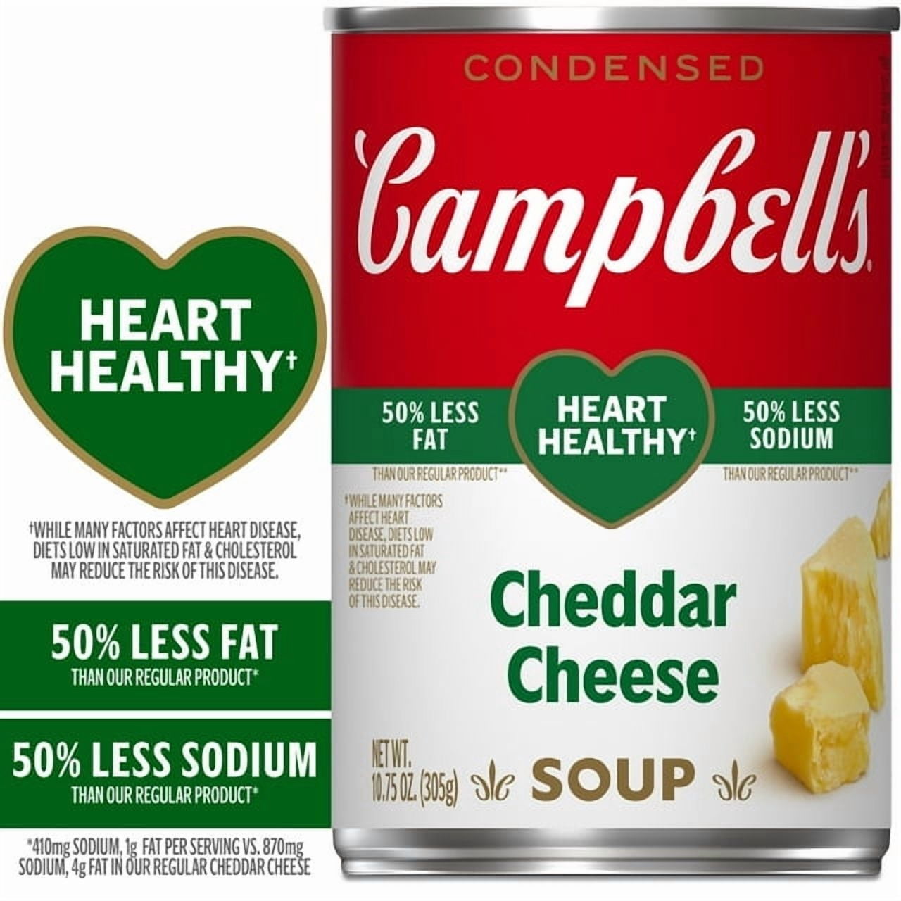 Campbell's Condensed Heart Healthy Cheddar Cheese Soup 50% Less Fat 50% ...