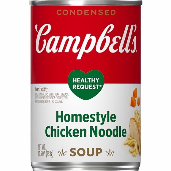 Campbell’s Condensed Heart Healthy Homestyle Chicken Noodle Soup, 50% Less Sodium, 10.5 oz Can-3Pack
