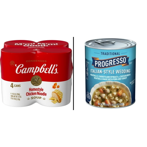 Campbell's Condensed Homestyle Chicken Noodle 4 pk & Progresso Traditional Italian-Style Wedding 18.5 oz