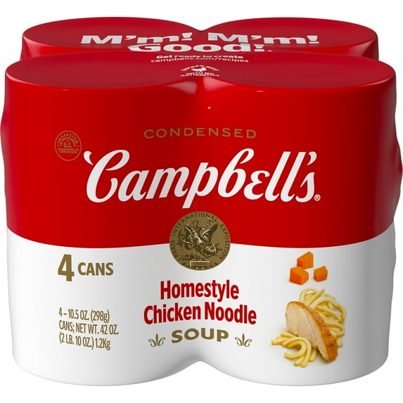 Campbell’s Condensed Homestyle Chicken Noodle Soup, 10.5 oz Can (4 Pack)