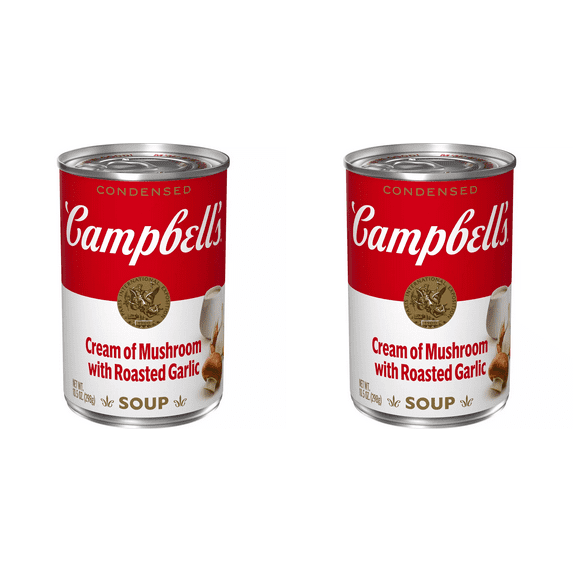 Campbell's Condensed Cream of Mushroom Soup With Roasted Garlic, 10.5 oz pack of 2
