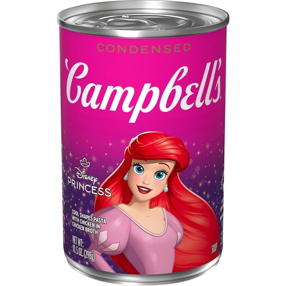 Campbell’s Condensed Kids Soup, Disney Princess Cool Shapes Pasta, 10.5 oz Can