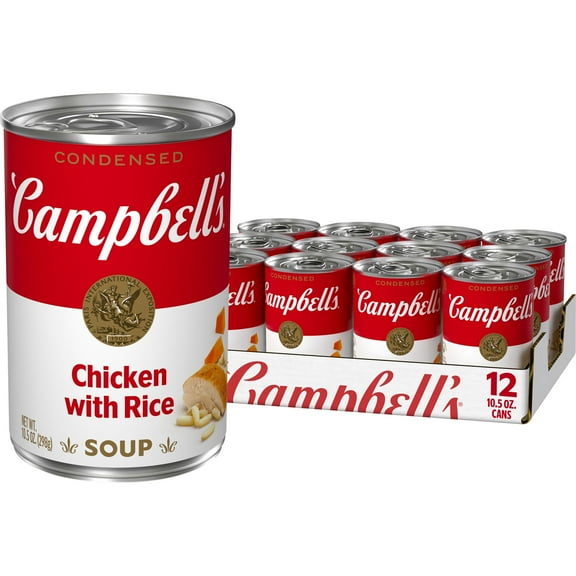 (12 pack) Campbell's Condensed Chicken and Rice Soup, 10.5 oz Can (12 Pack)