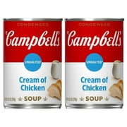 Campbell's Condensed Unsalted Cream of Chicken Soup, 10.5 oz Can, Pack of 2, Bundled With V2U Utensil Set