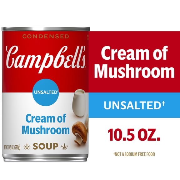 Campbell's Condensed Unsalted Cream of Mushroom Soup, 10.5 oz Can
