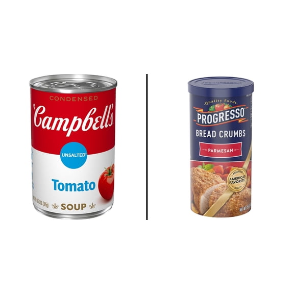 Campbell's Condensed Unsalted Tomato Soup 10.75 oz & Progresso Parmesan Bread Crumbs 15 oz