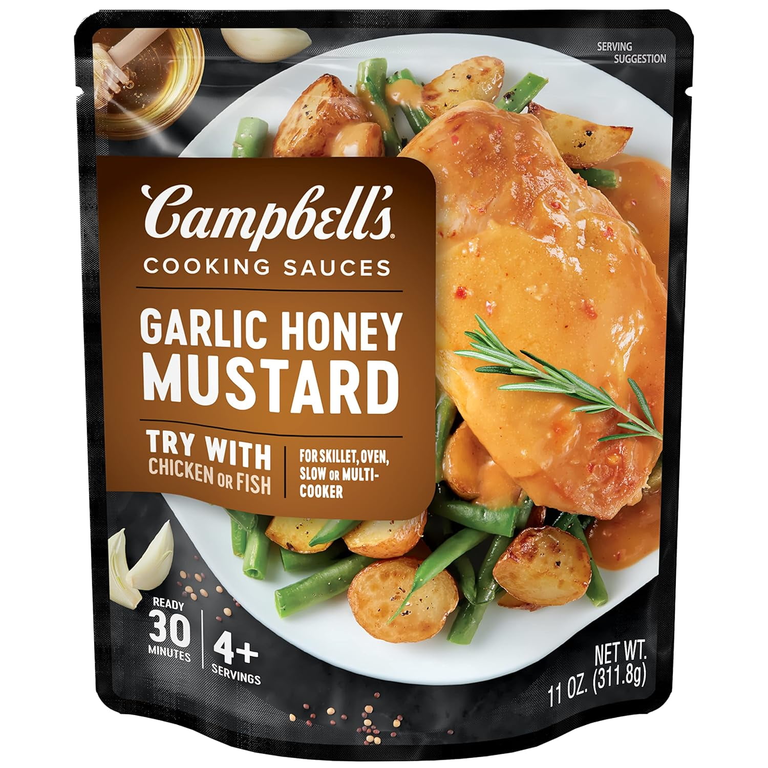 Campbells Cooking Sauces, Garlic Honey Mustard Sauce, 11 Oz Pouch (Pack of 1)