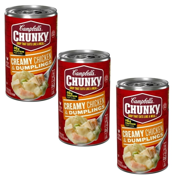 Campbell's Chunky Creamy Chicken & Dumplings Soup - 18.8oz pack of 3