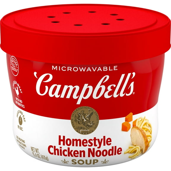 Campbell's Homestyle Chicken Noodle Soup, 15.4 oz Microwavable Bowl