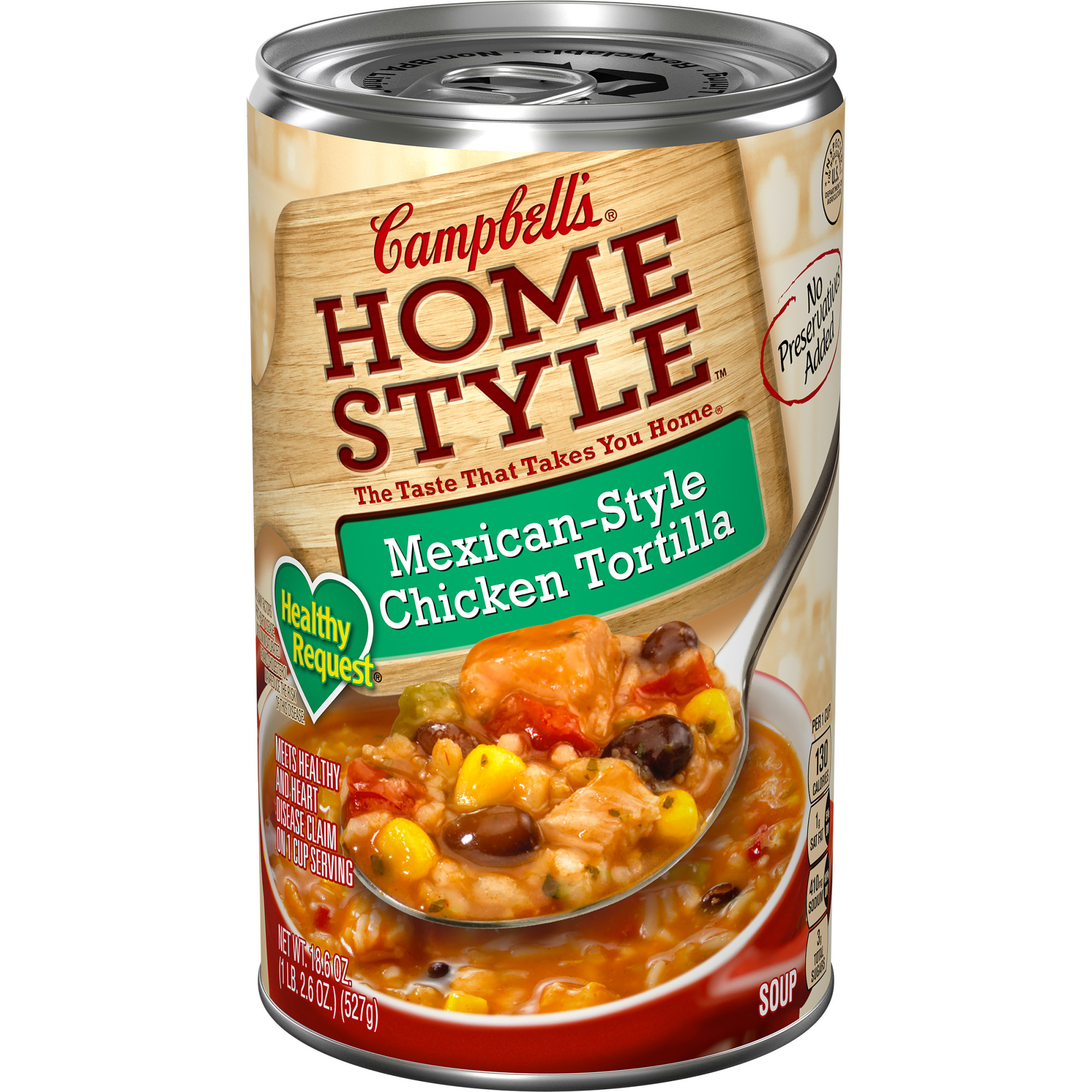 Campbell’s Homestyle Healthy Request Soup, Mexican Style Chicken Tortilla Soup, 18.6 oz Can - image 1 of 14
