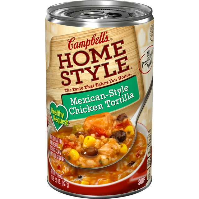 Campbell’s Homestyle Healthy Request Soup, Mexican Style Chicken Tortilla Soup, 18.6 oz Can