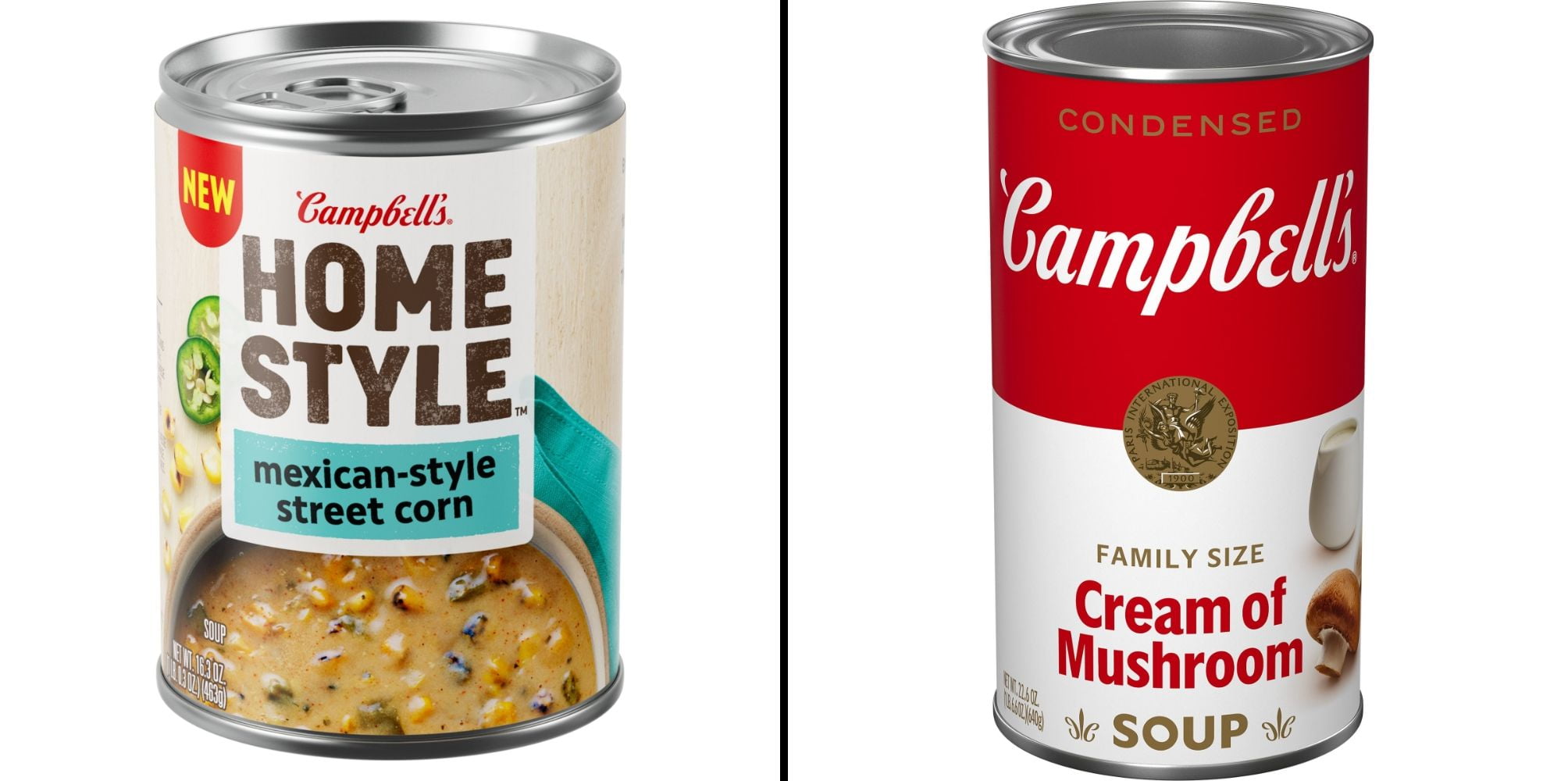 Campbell's Homestyle Mexican Style Street Corn 16.3 oz & Campbell's Condensed Cream of Mushroom 22.6 oz