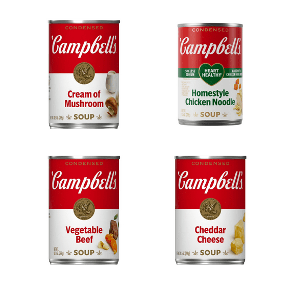 Campbells Low Sodium Soup Variety Pack - 12 Cans of Flavorful, Health-Conscious Options
