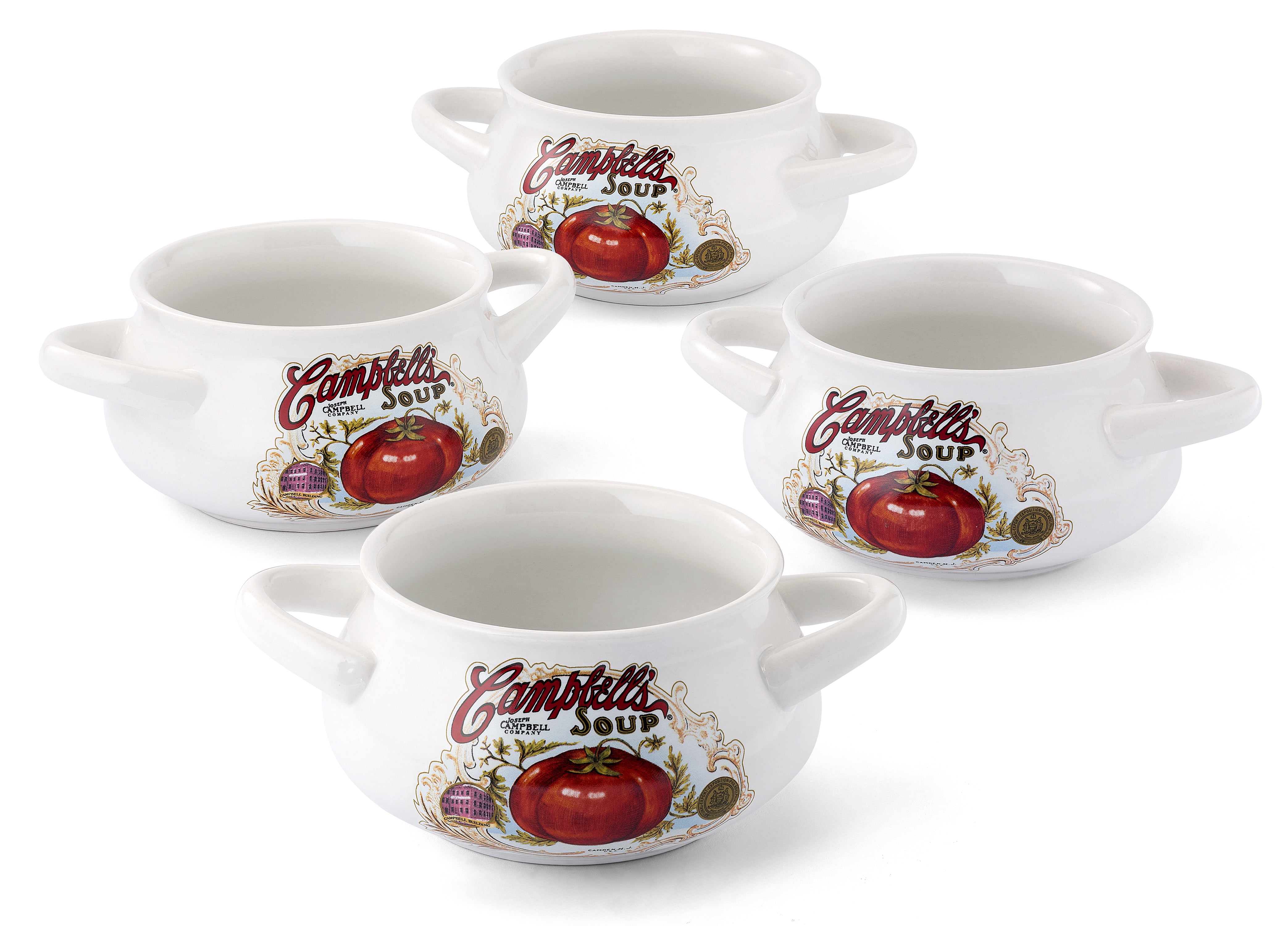 Campbell's Set of 4 pcs , 18oz soup mug with two handles WMT-L146
