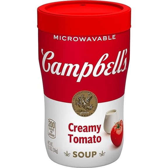 Campbell's Sipping Soup, Creamy Tomato Soup, 11.1 Ounce Microwavable Cup ( Pack of 2 )