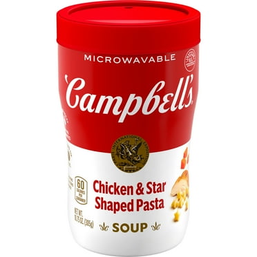 Campbell’s Sipping Soup, Chicken Soup with Star-Shaped Pasta, 10.75 oz Microwavable Cup