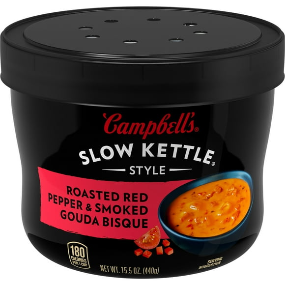 Campbell'sSlow Kettle Style Roasted Red Pepper & Smoked Gouda Bisque, 15.5 oz. Tub