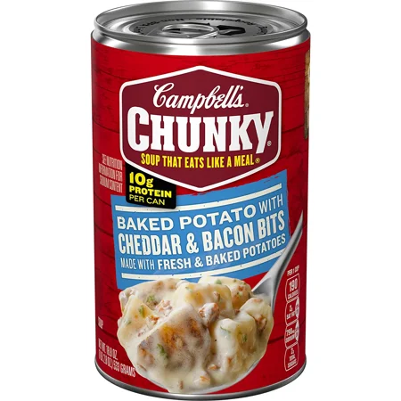 Campbell's Soup, Baked Potato with Cheddar & Bacon Bits, 18.8 oz, Quantity of 8