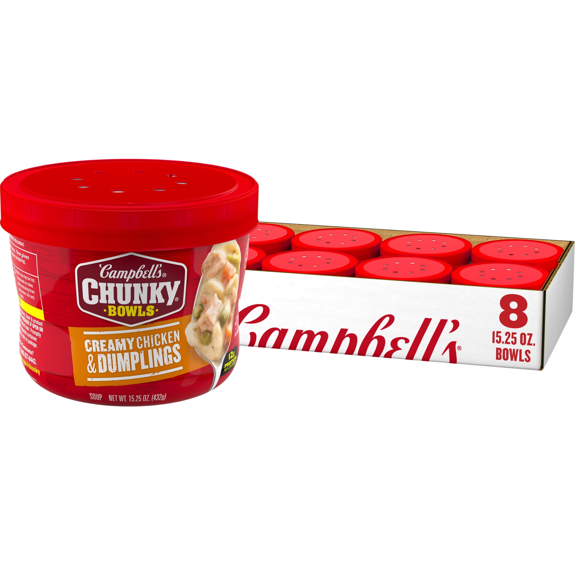 8 pack) Campbell's Chunky Creamy Chicken and Dumplings Soup, 15.25