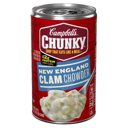 Campbell's Soup, New England Clam Chowder, 18.8 oz, Quantity of 6