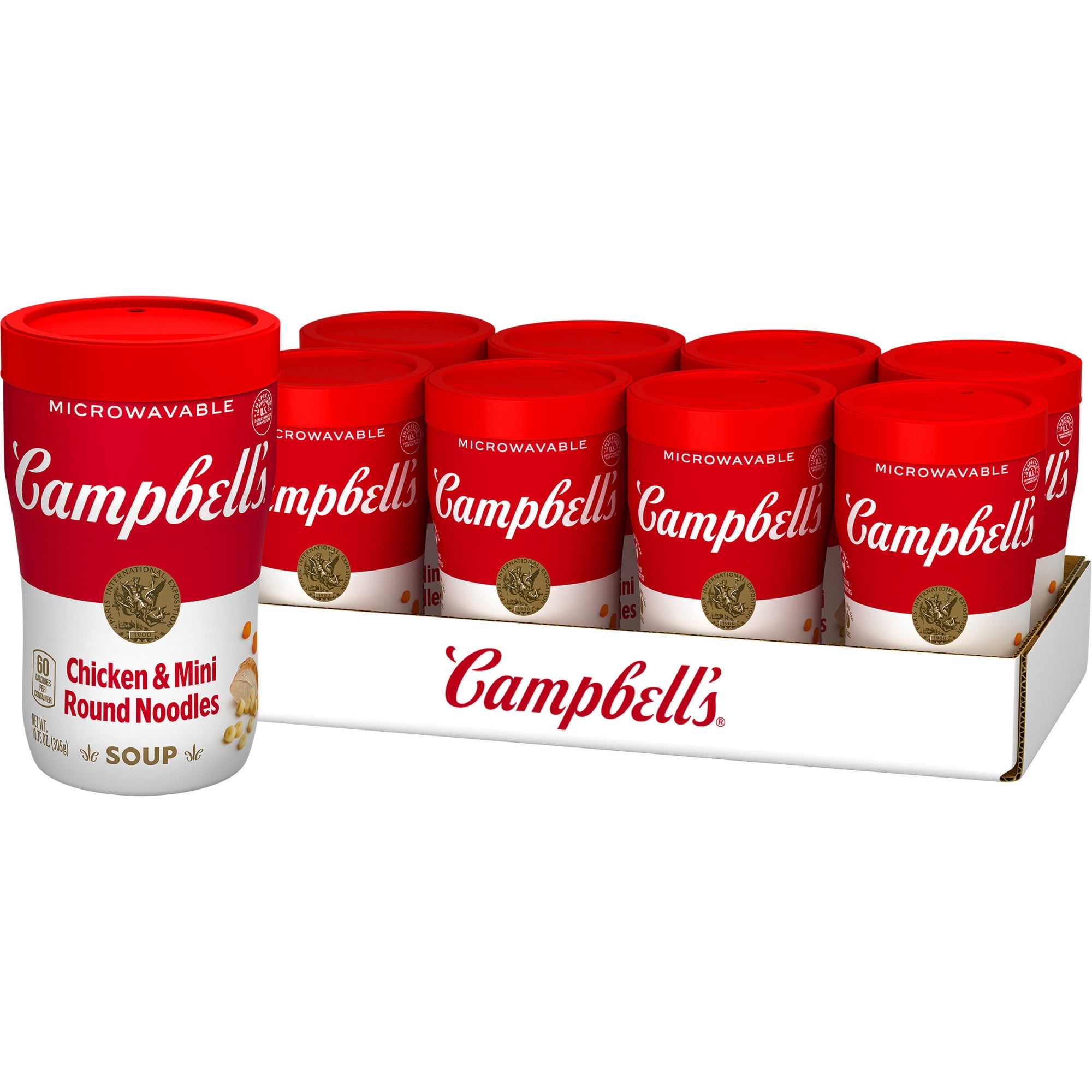 8 pack) Campbell's Sipping Soup, Chicken & Mini Round Noodle Soup