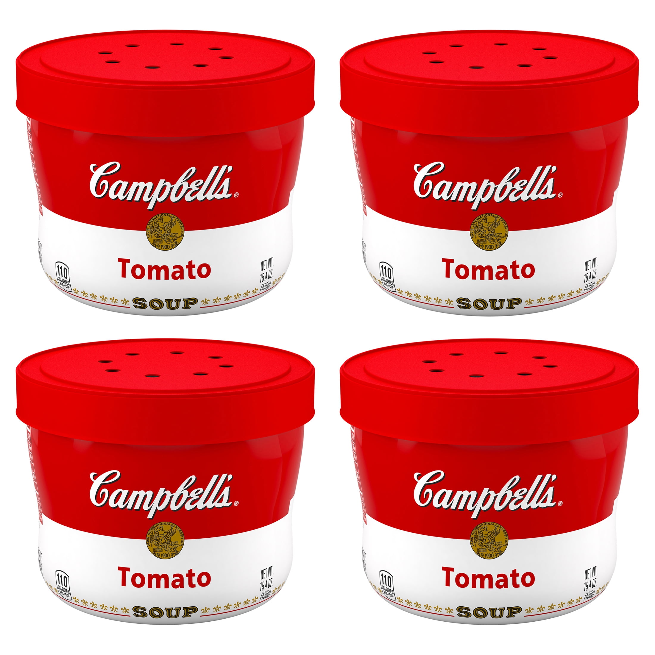 (4 pack) Campbell's Tomato Soup Microwavable Bowl, 15.4 oz.