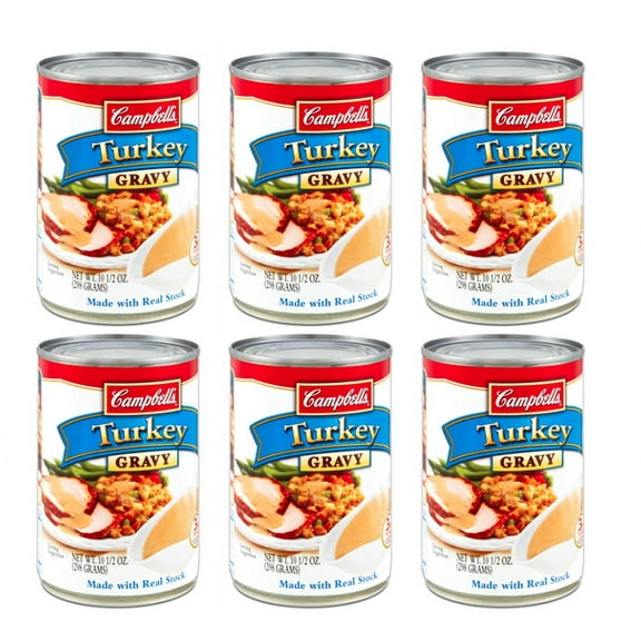 Campbell's, Turkey Gravy with Natural Turkey Stock, 10.5oz Can (Pack of 6)