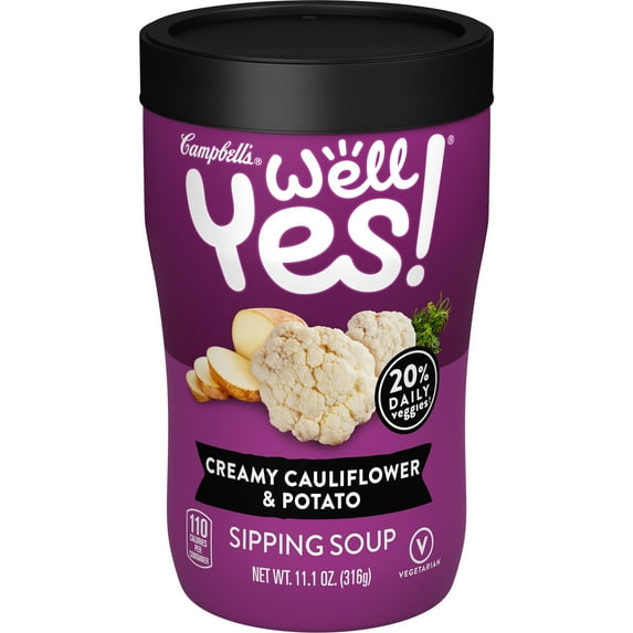 Campbell's Well Yes! Sipping Soup, Creamy Cauliflower & Potato, 11.1 oz Cup