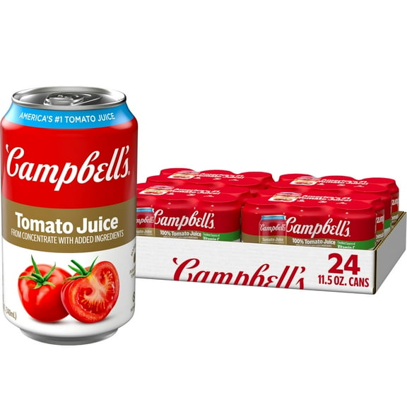 Campbells 100% Tomato Juice, 11.5 Fl Oz Can (24 Pack)